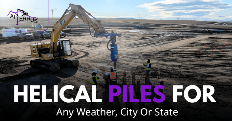 Helical piles installed in Permian Basin West Texas soil conditions